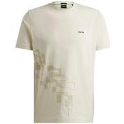 T-shirt BOSS T-SHIRT BEIGE RELAXED FIT TEE JAGGED 2 AVEC LOGO CONTRA