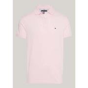 T-shirt Tommy Hilfiger Polo ajusté rose en coton bio stretch