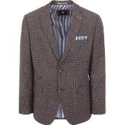 Veste Suitable Colbert Heleen Marron A Carreaux