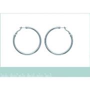 Boucles oreilles Brillaxis Créoles en acier fil rond 3 mm 50 mm