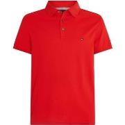 T-shirt Tommy Hilfiger Polo ajusté rouge en coton bio stretch