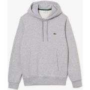 Polaire Lacoste Sweat à capuche gris en coton bio