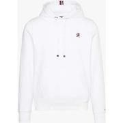 Polaire Tommy Hilfiger Sweat à capuche monogramme blanc en coton bio