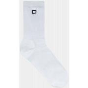 Chaussettes Date S381-SK-MO-WB SOCKS MONO-WHITE/BLACK