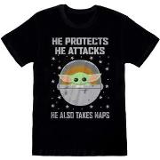 T-shirt Star Wars: The Mandalorian Protects And Attacks