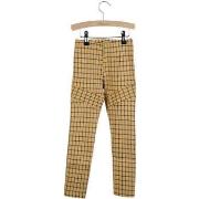 Pantalon enfant Little Hedonist Legging skinny à carreaux jaune et ble...