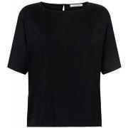 T-shirt Bruce Field Top pure soie col rond manche courte