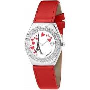 Montre Sc Crystal MF316-COEURS-TE+BRACELET006-ROUGE