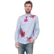 Chemise Desigual Chemise Homme Nando Rayures Bleues et Fleurs