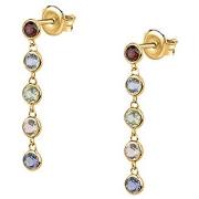 Bijoux Cleor Boucles d'oreilles en or 375/1000 et topaze