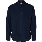 Chemise Selected 16079056 LINEN SHIRT-SKY CAPTAIN