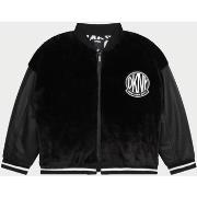 Blouson enfant Dkny Bomber enfant noir avec fausse fourrure