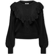 Pull Only Cherry LS Ruffle Knit - Black