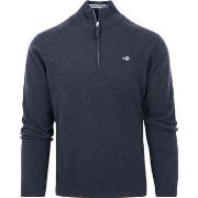 Sweat-shirt Gant Halfzip Wool Sweater Logo Marine