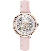 Montre Pierre Lannier AUTOMATIC Cadran Argenté Bracelet Cuir Rose