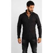 Pull Hollyghost Pull en maille avec col zip noir vintage