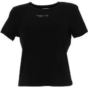 T-shirt Happy And So Lea t-shirt reg cotele noir