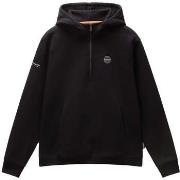 Sweat-shirt Napapijri Badge Quarter Zip Hoodie Black