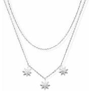 Collier Orusbijoux Collier Argent Soleil Double Zirconium Blanc