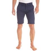 Short Camberabero Short chino en toile fantaisie bleu marine