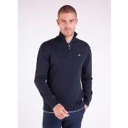 Pull Camberabero Pull col camionneur en coton et laine bleu marine