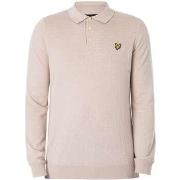 Polo Lyle &amp; Scott Polo tricoté à manches longues en coton mérinos