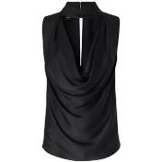 T-shirt Pinko top drapé en satin noir