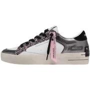 Baskets Crime London sneakers Sk8 argent de luxe