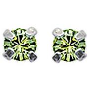 Boucles oreilles Brillaxis Clous d'oreilles cristal vert et argent