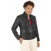 Blouson La Canadienne Blouson confort cuir noir-040238