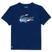 T-shirt Lacoste T-SHIRT SPORT EN JERSEY DE COTON BLEU MARINE A IMPRI