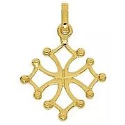 Pendentifs Brillaxis Pendentif croix Occitane or jaune 375/1000