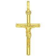 Pendentifs Brillaxis Pendentif croix Christ or jaune 9 carats