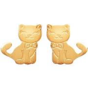 Boucles oreilles Brillaxis Boucle d'oreilles chat plaqué or