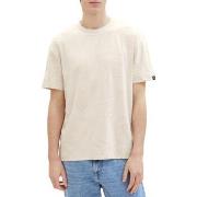 T-shirt Tom Tailor Tee Shirt BEIGE LEAVES