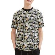 T-shirt Tom Tailor Tee Shirt Black Leaves