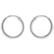 Boucles oreilles Brillaxis Créoles or blanc 9 carats 14 mm