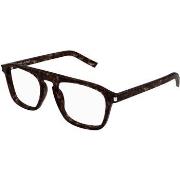 Lunettes de soleil Saint Laurent SL 157 Cadres Optiques, Havana/Transp...