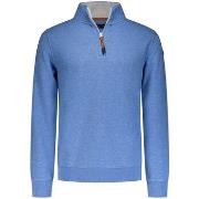 Sweat-shirt New Zealand Auckland NZA Pull Samuel Col Camionneur Bleu