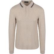 Sweat-shirt Fred Perry Polo à manches longues Beige Melange W50