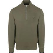 Sweat-shirt Fred Perry Pull Demi-Zip Vert Olive