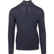 Sweat-shirt Profuomo Pullover Half Zip Laine Merino Marine