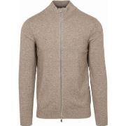 Sweat-shirt Profuomo Cardigan Laine Merino Taupe