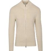 Sweat-shirt Profuomo Cardigan Laine Boiled Ecru