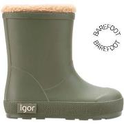 Bottes enfant IGOR Bottes de Pluie Barefoot Yogi Borreguito Kaki