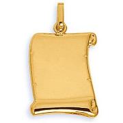 Pendentifs Brillaxis Pendentif parchemin en or jaune 18 carats