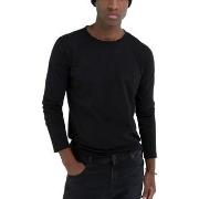 T-shirt Replay T-shirt coupe classique manches longues noir