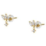 Bijoux Cleor Boucles d'oreilles en or 375/1000 et zircon