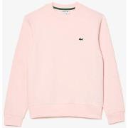 Polaire Lacoste Sweat rose en molleton de coton bio