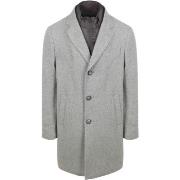 Veste Suitable Manteau Mix Laine Twill Gris